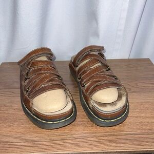 Vintage Dr. Martens Dune Fisherman Leather Platform Sandals Y2K | Men’s 10